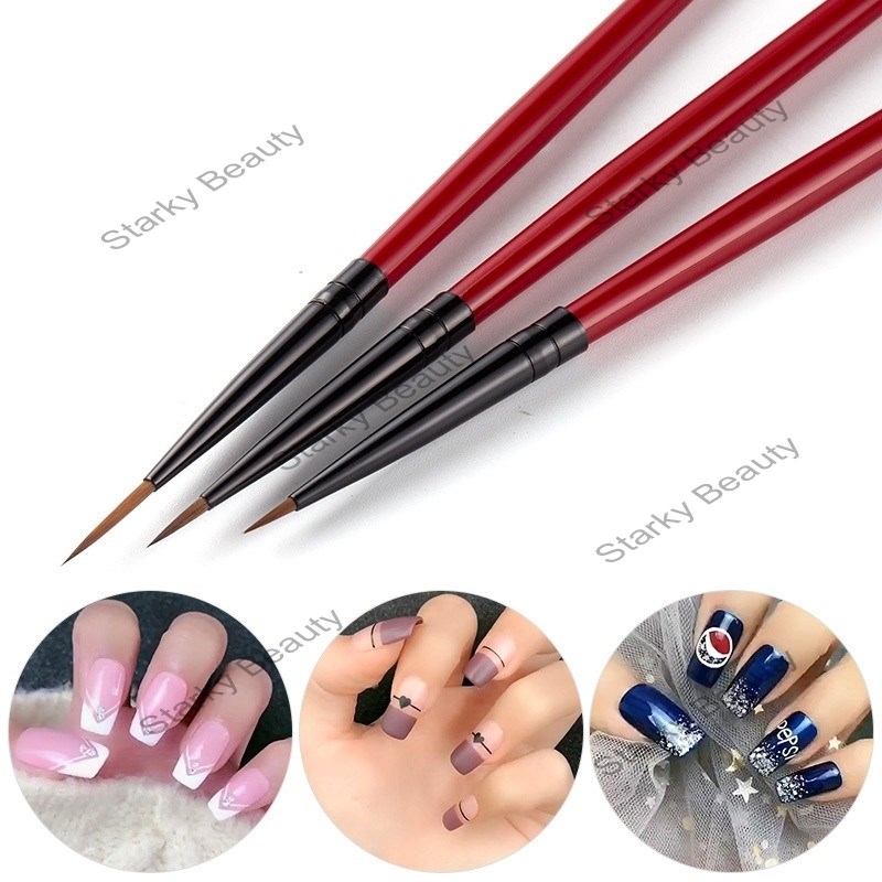 Nail Drawing Pen Set of 3 Fine Hair Drawing Pen Set