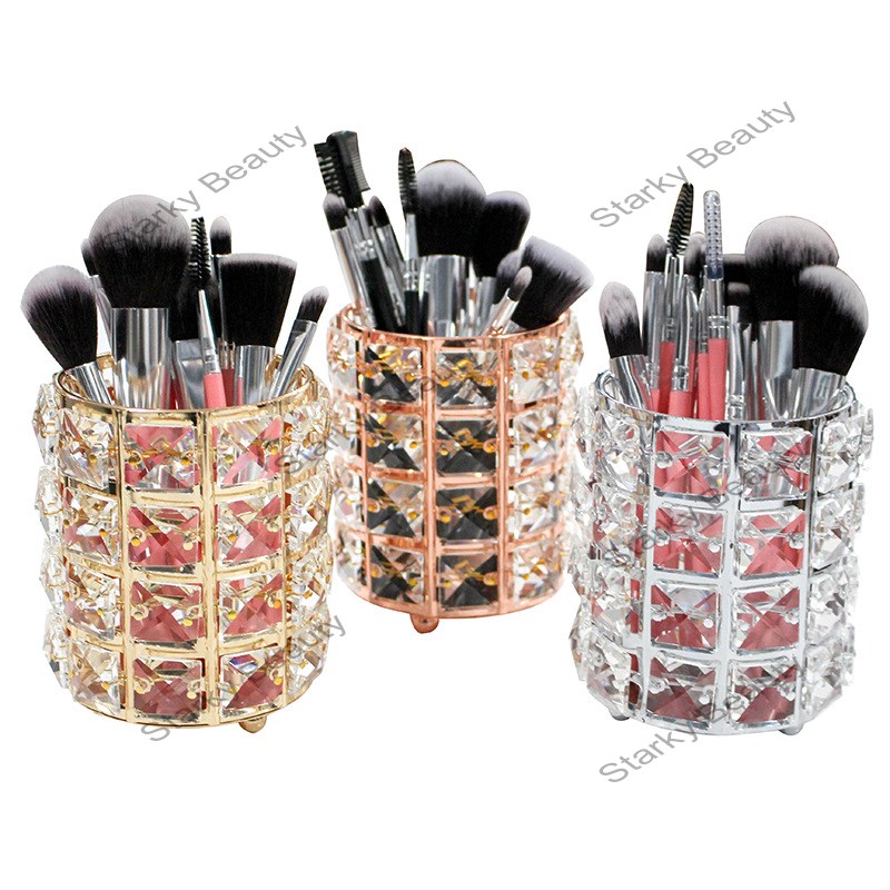 Crystal pen holder makeup tool brush holder desktop storage box