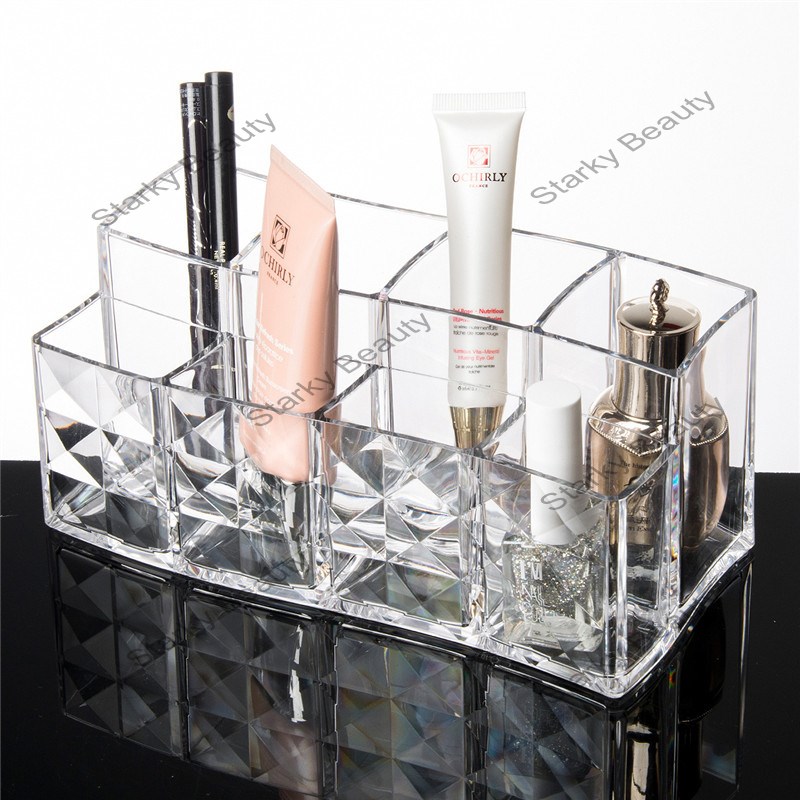 diamond surface storage box transparent makeup brush finishing box