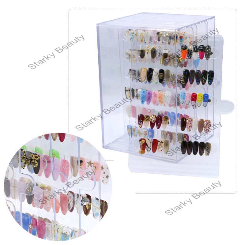 Nail art display rack with 5 layers, detachable pull-out nail art storage box