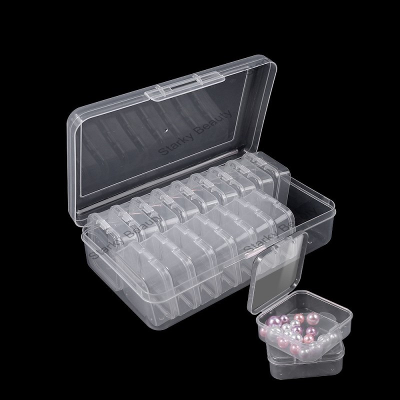 Transparent Storage Box Large Capacity Flip Cover Divided Storage and Sorting Box