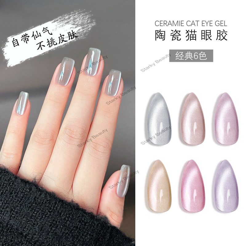 6 Color Ceramic Cat Eye Armor Oil Gel Set Color Gel Whitening