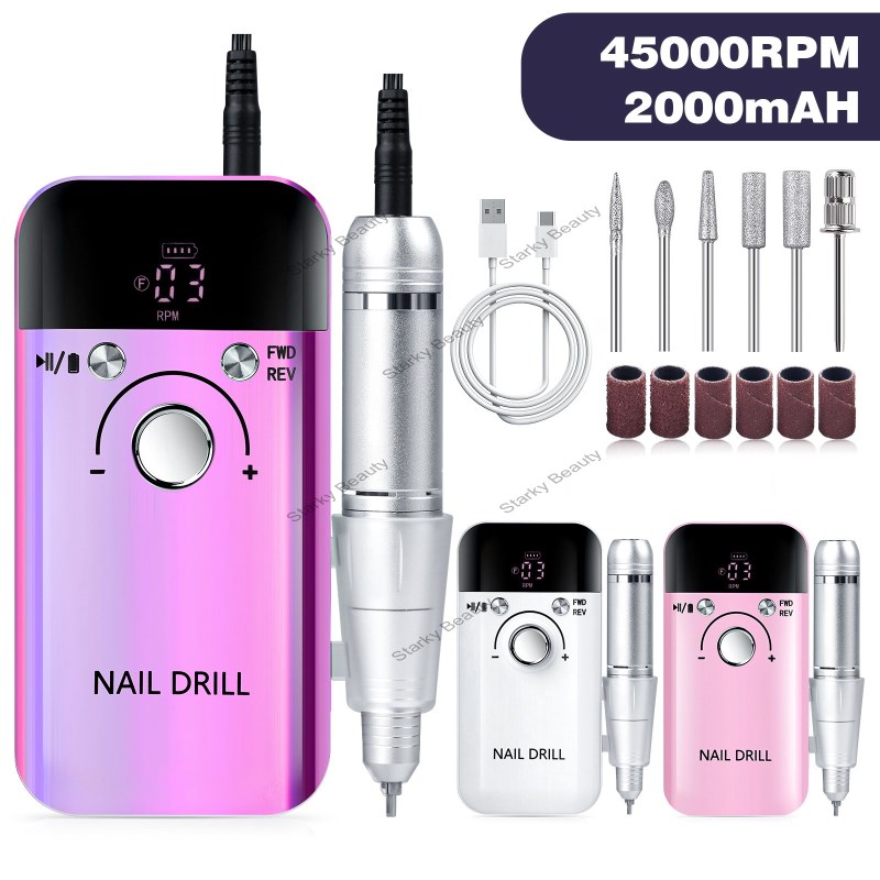 Nail Removal V6 Polishing Machine 45000 RPM Power Storage Portable Electric Nail Polisher