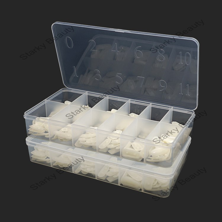 Nail 12-compartment printed nail nail box, 1000 nail nail storage box, empty box