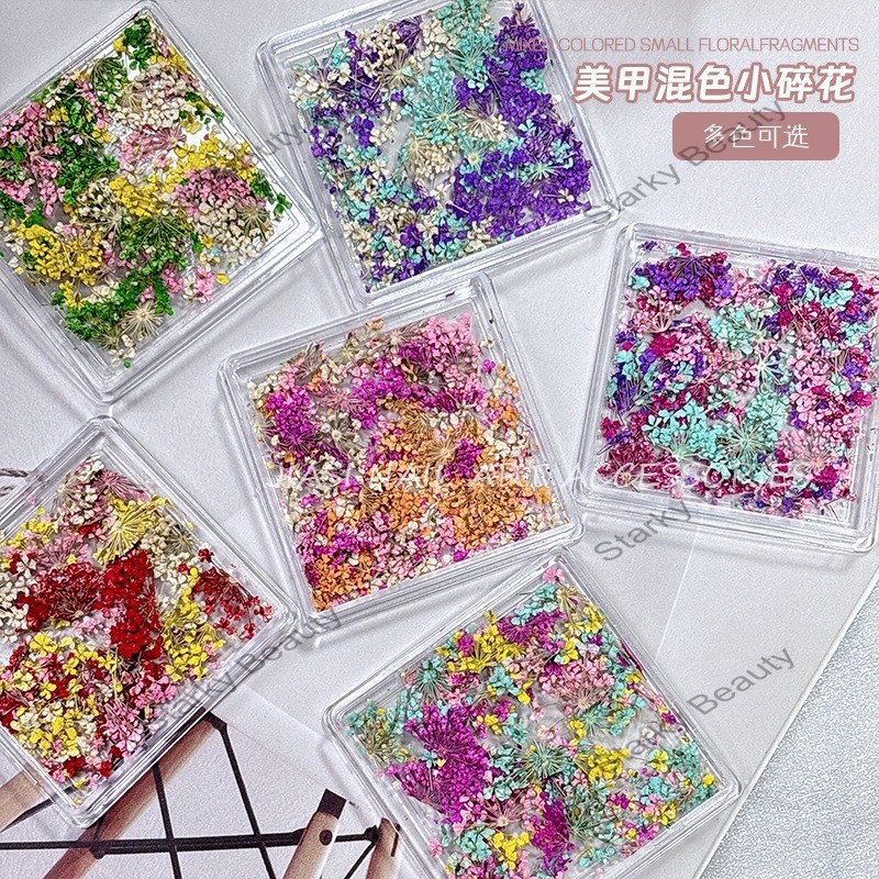 Mixed Dried Flowers Nail Art Decoration DIY Dry Flower Manicure Decoration