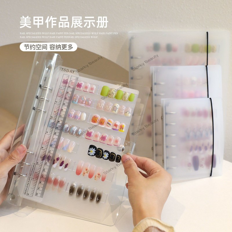 Nail Art Japanese Nail Style Display Book Nail Works Transparent Color Storage Book