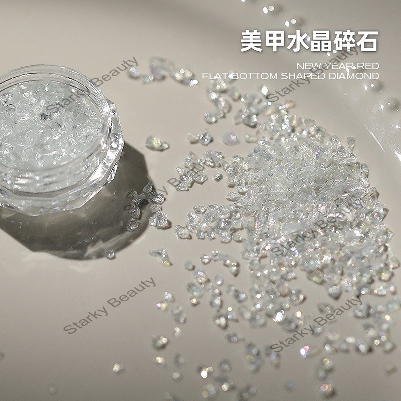 nail art glass crystal gravel jewelry ice transparent Japanese style polarized crystal  DIY nail dec