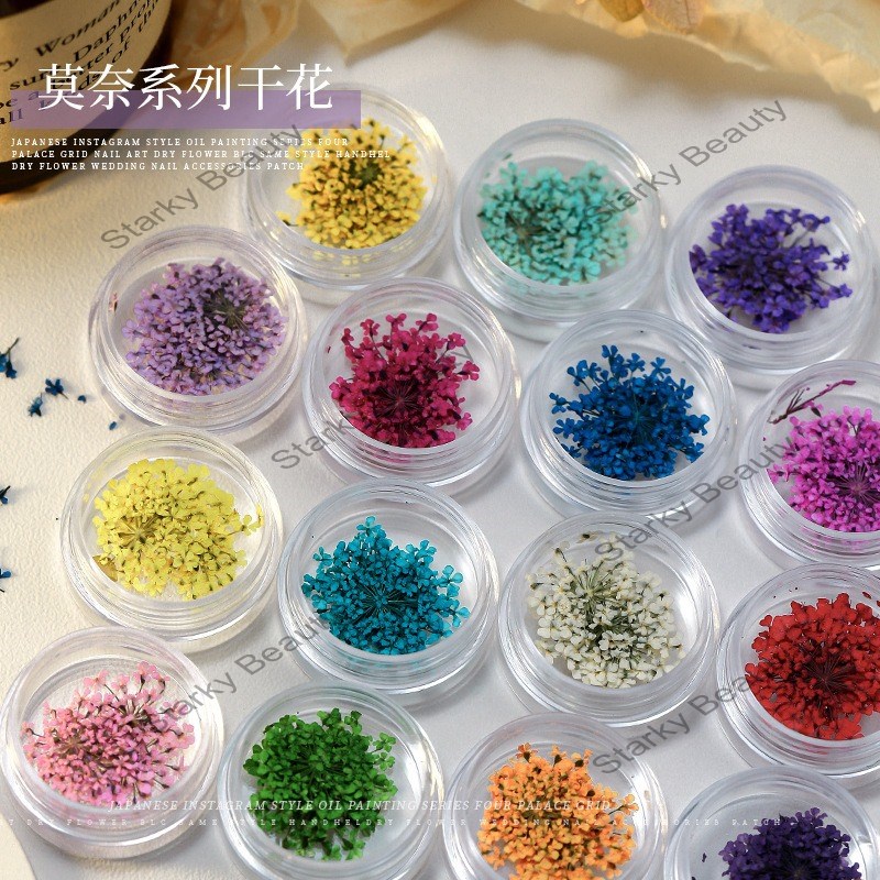 3D nail art dry snow flower colored petal  flower decoration