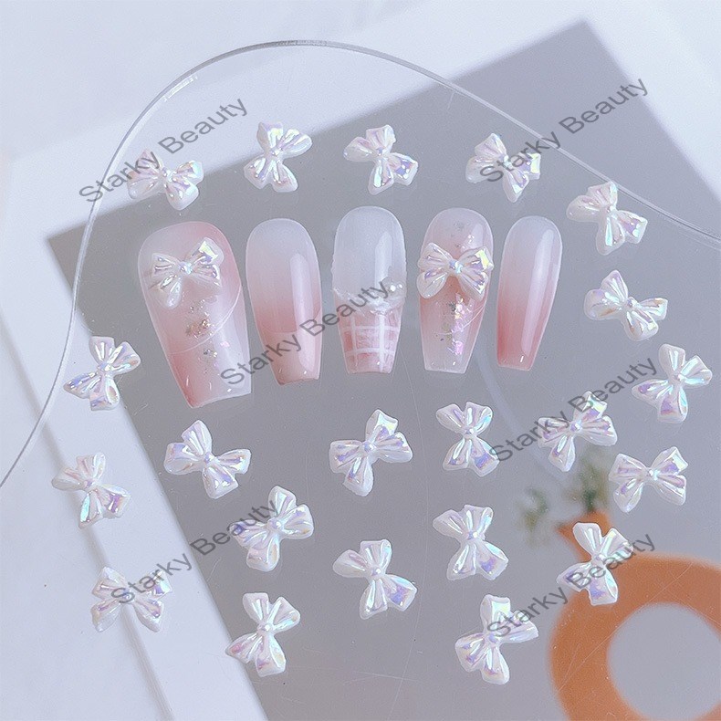 Nail Aurora Butterfly Jewelry White Pearlescent Bow Phantom Small Butterfly Accessories