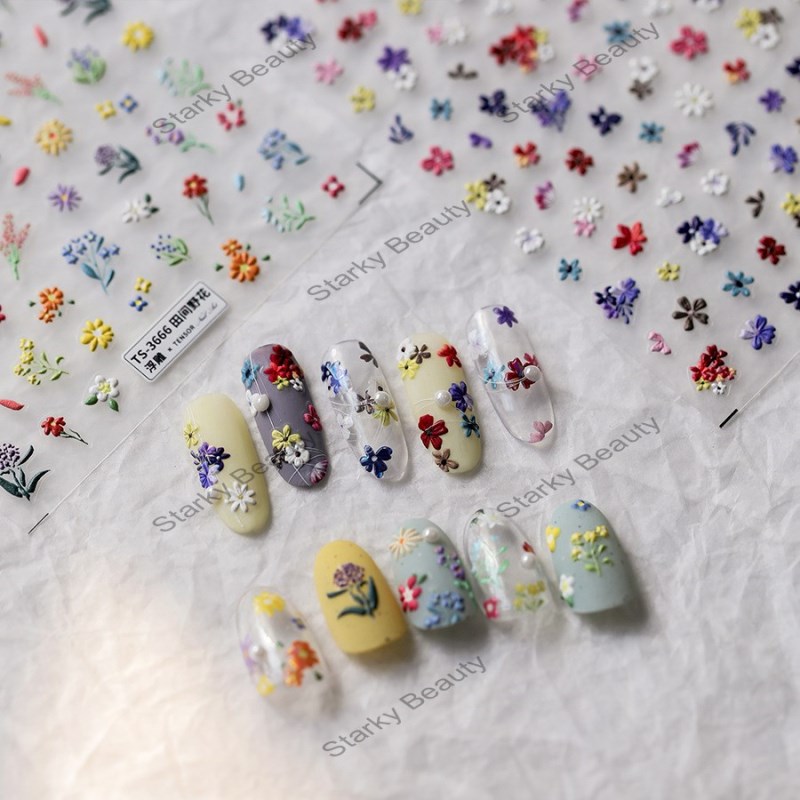 2024 Japanese style butterfly relief nail art stickers with adhesive backing and nail sticker