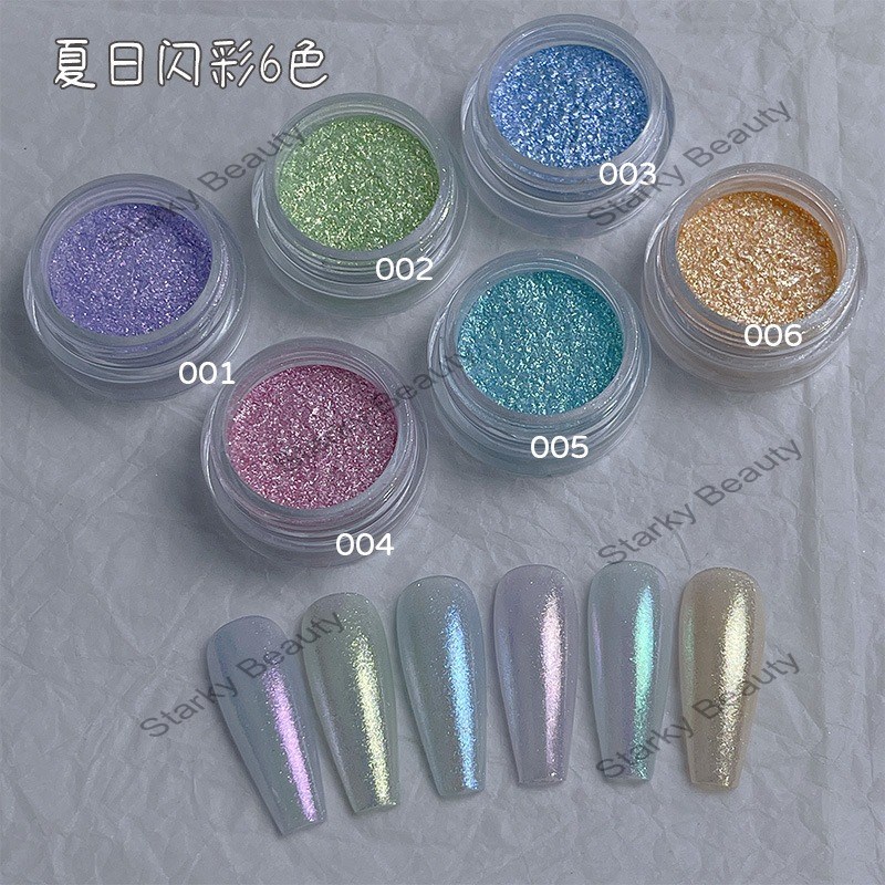 Nail Art Ice Skin Powder Aurora Fairy Moonlight Magic Mirror Powder Nail Shining Powder