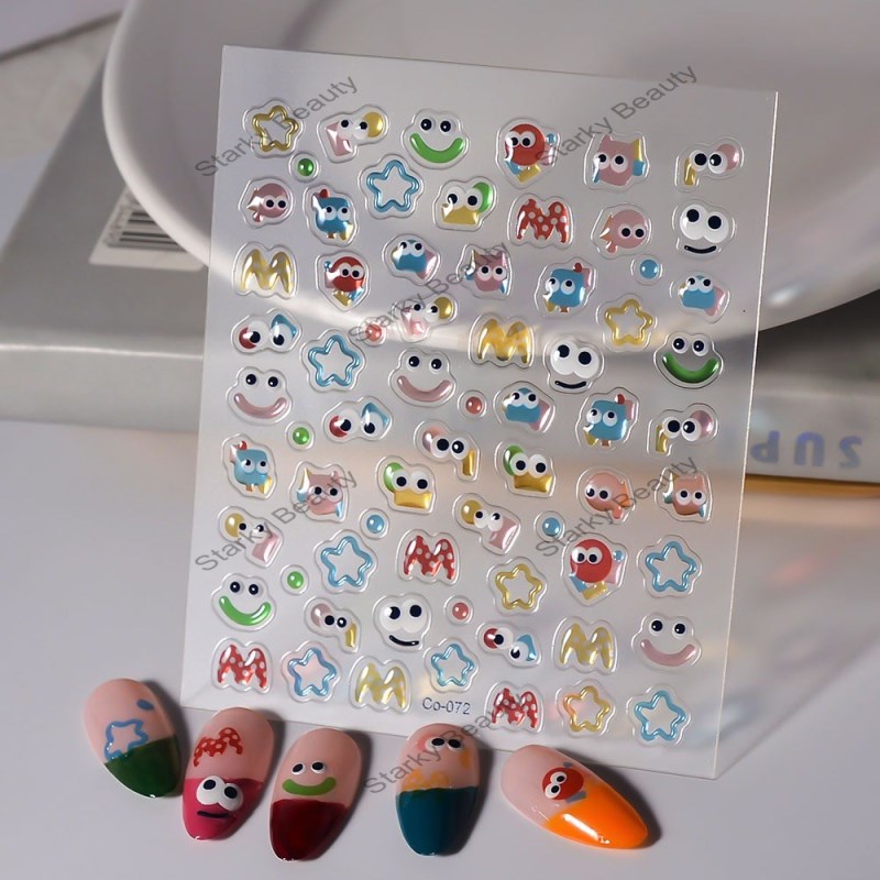 New Process Japanese and Korean Jelly Nail Stickers Cute Small Animal Swimming Pool Nail Stickers