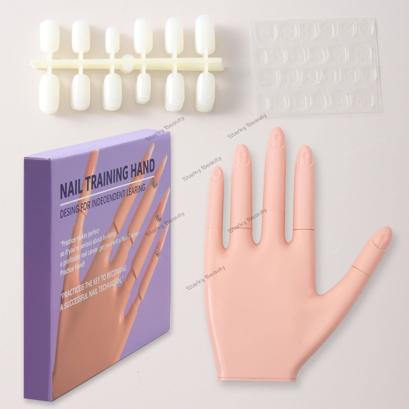 Silicone Nail Practice Artificial Hand Model Wearing Nail Practice Display Tool