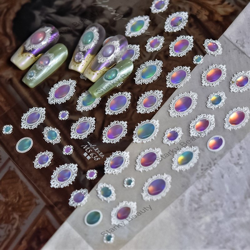 2024 Crystal Diamond Nail Stickers Vintage Nail Stickers Wholesale National Wind Flower