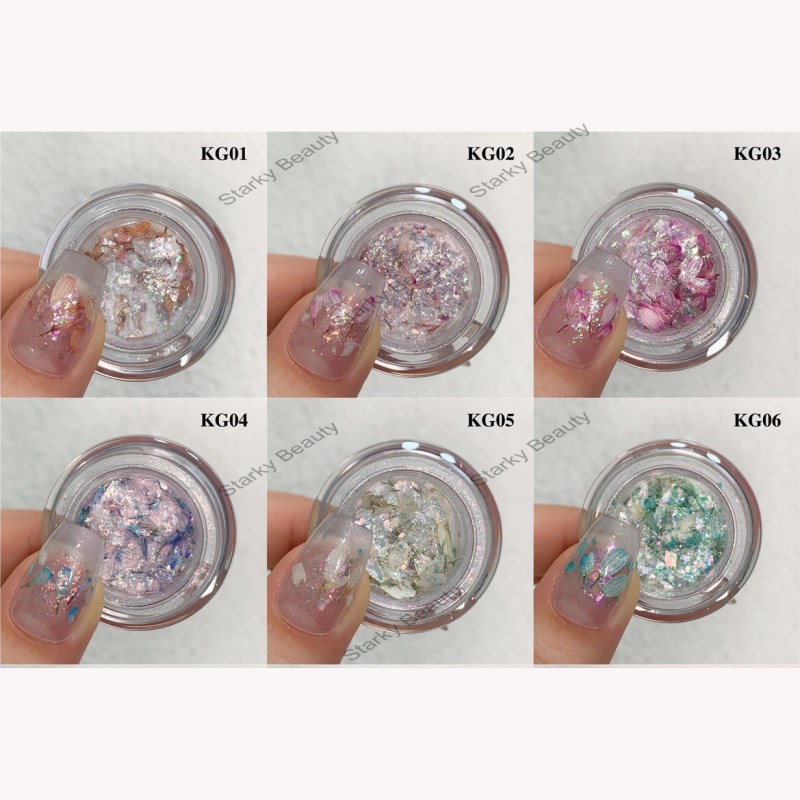 2024 Nail art dry pollen magic mirror powder nail decoration glitter