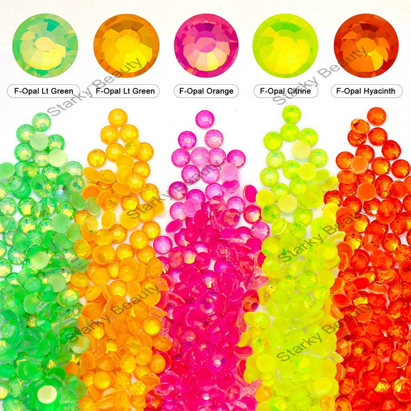 Fluorescent protein rhinestone nail flat bottom diamond nail decoration diamond glass rhinestone