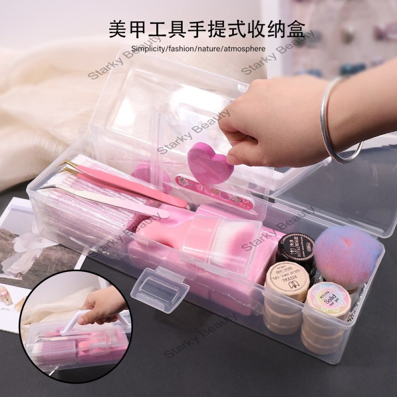 Nail Salon Large Handheld Toolbox Storage Box Portable Strip Box