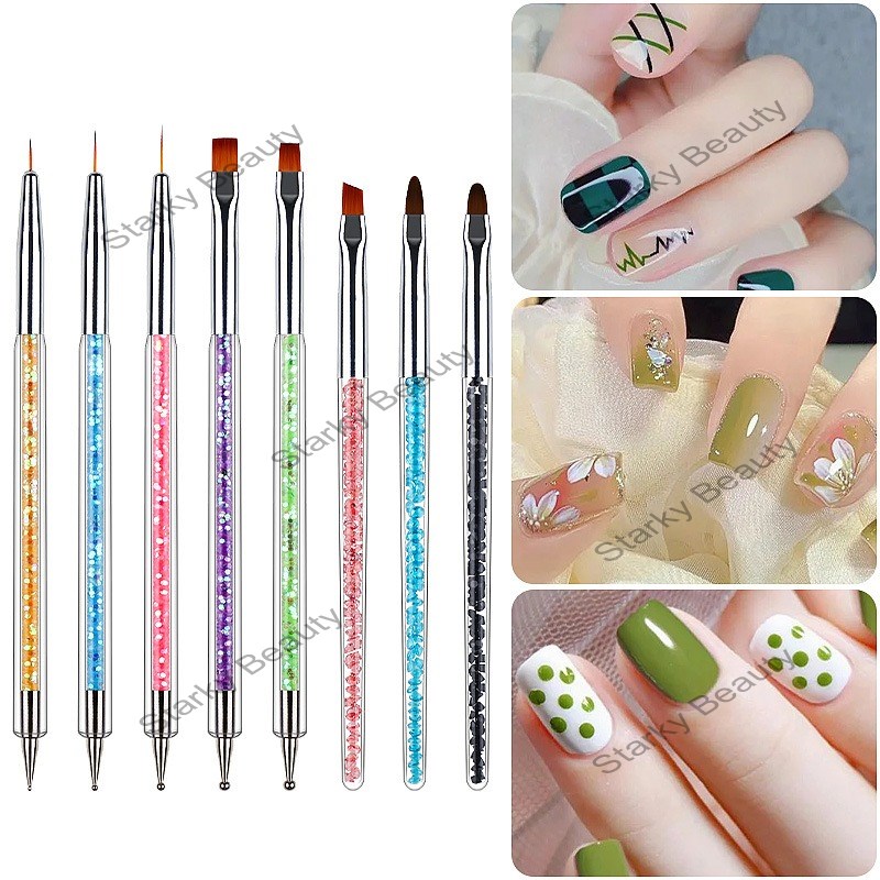 Double Head Nail Crystal Pen Set Color Painting Dot Diamond Dyeing Brush