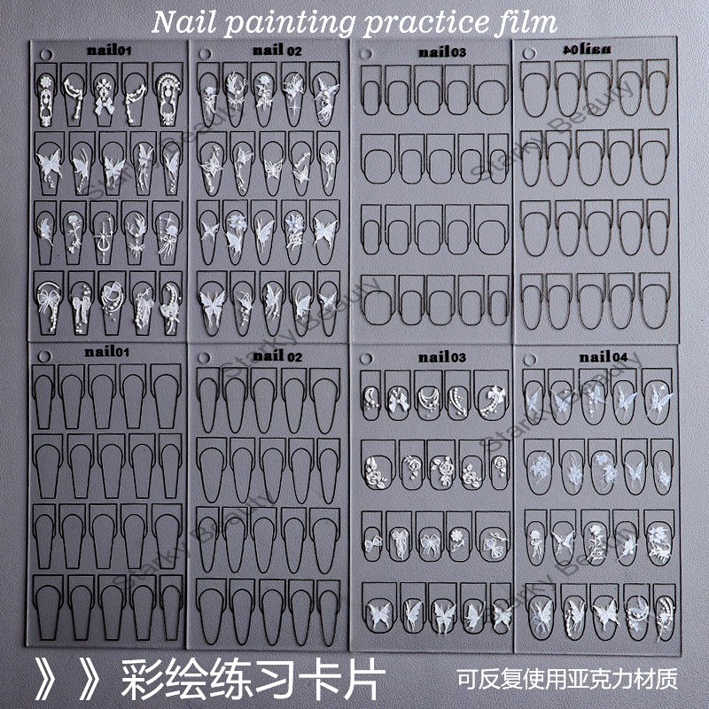 Nail T-shaped Elliptical Painting Practice Board Acrylic Board Display