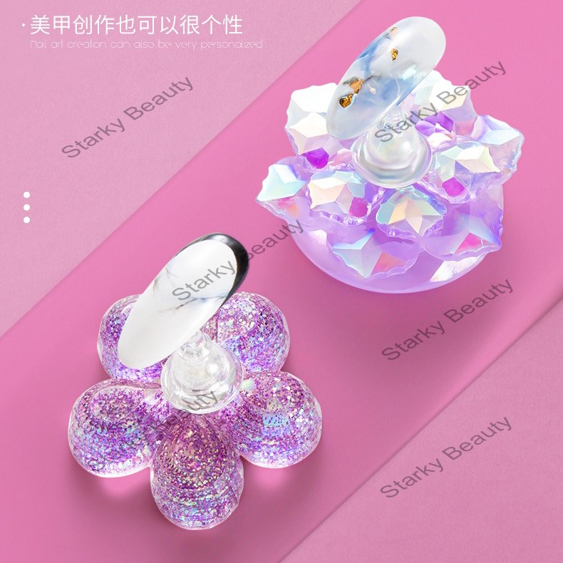 Flower Nail Art Practice Holder with Magnet Piece Display Plate Nail Piece Holder Nail Art Tool Set