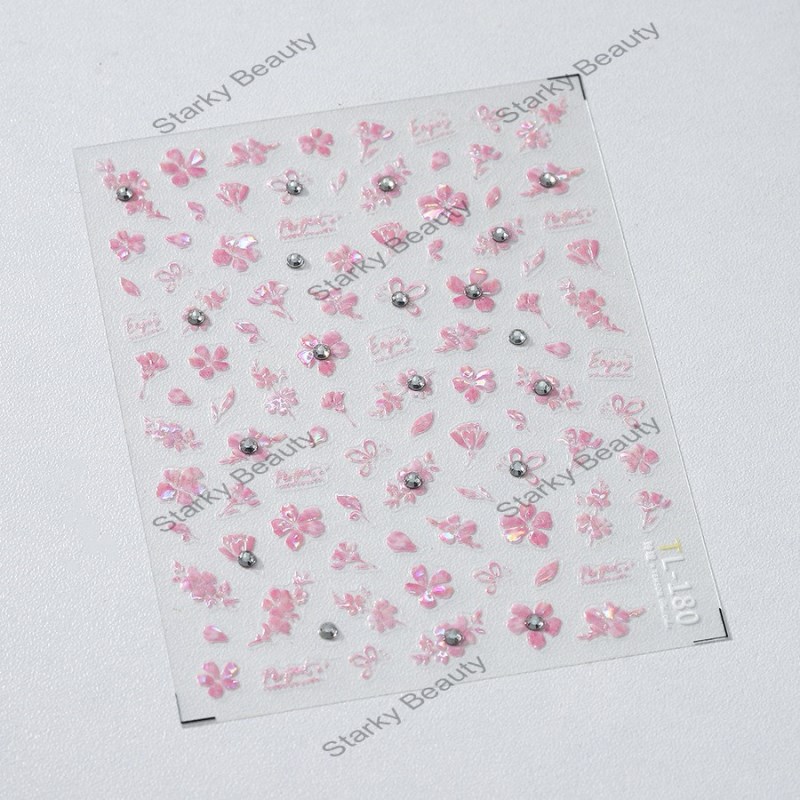 2024 New Technology 3D 5D Nail Sticker Relief Back Adhesive Nail Sticker