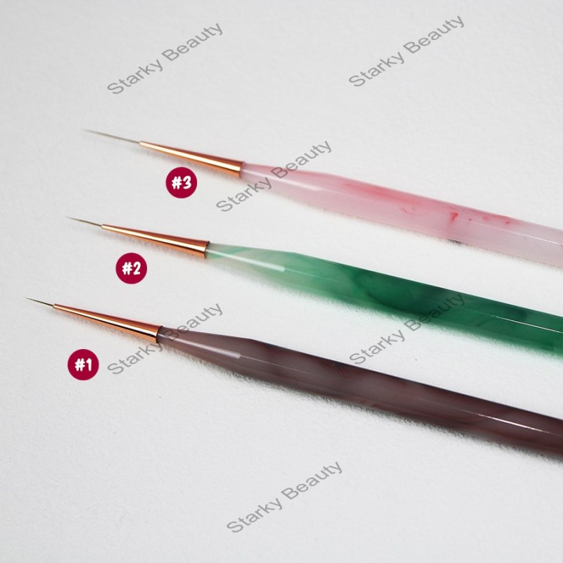 Agate Pattern Round Rod Nail Line Drawing Brush