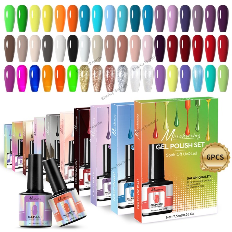 6 color set nail polish glue color penetration popular color small set