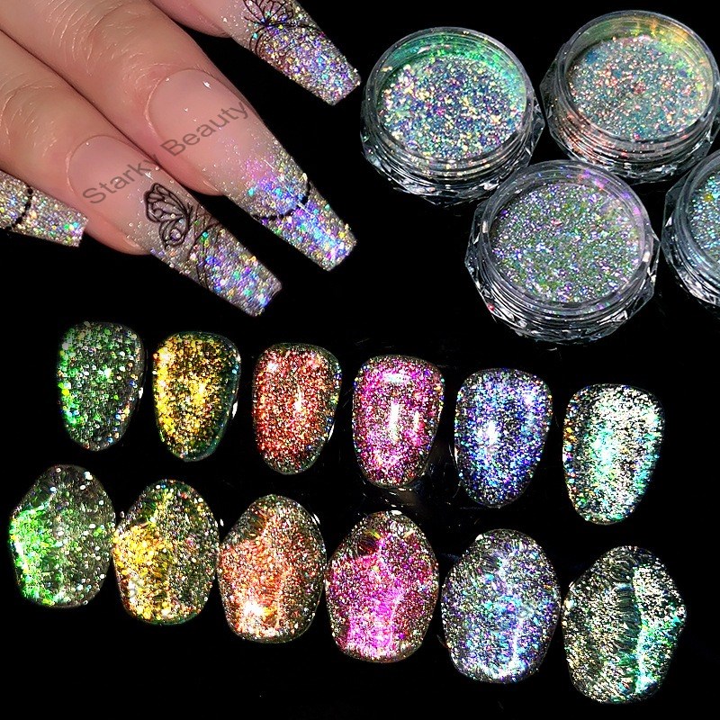 Polarized Cloud Brocade Diamond Powder Super Bright Dreamy Nail Art Opal Powder Fine Sparkling Powde