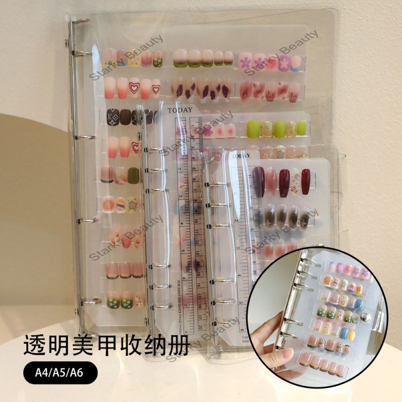 Nail Art Japanese Nail Style Display Book Nail Works Transparent Color Storage Book