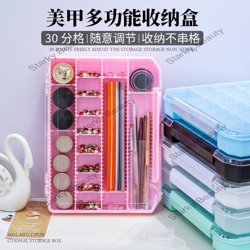 Adjustable Plastic Compartment Storage Box Jewelry Case Container