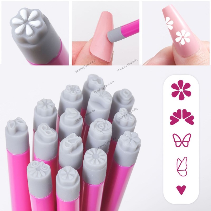 2024 6 Pieces Nail Art Stamp Pen Set New Nail Art Stamp Pen Set