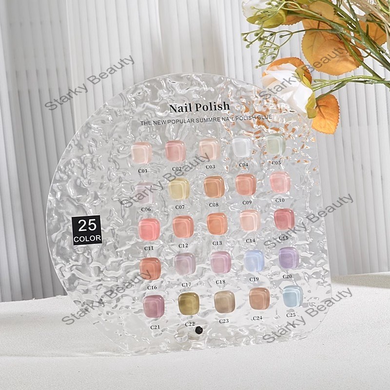 Nail Color Board 25 Color Nail Oil Adhesive Style Sample Display Board