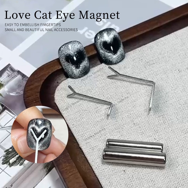 New Heart-shaped Cat Eye Nail Art Tools Y Shape Small Iron Piece