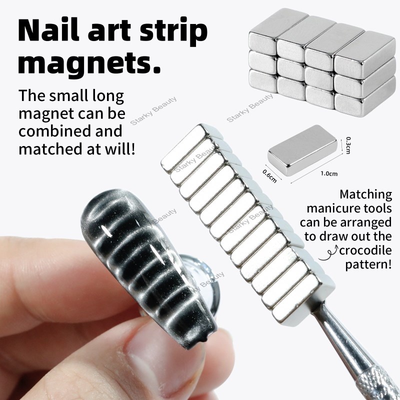Multi functional Long rectangular Cat Eye Wide Light Strong Magnetic Crocodile Nail Magnet