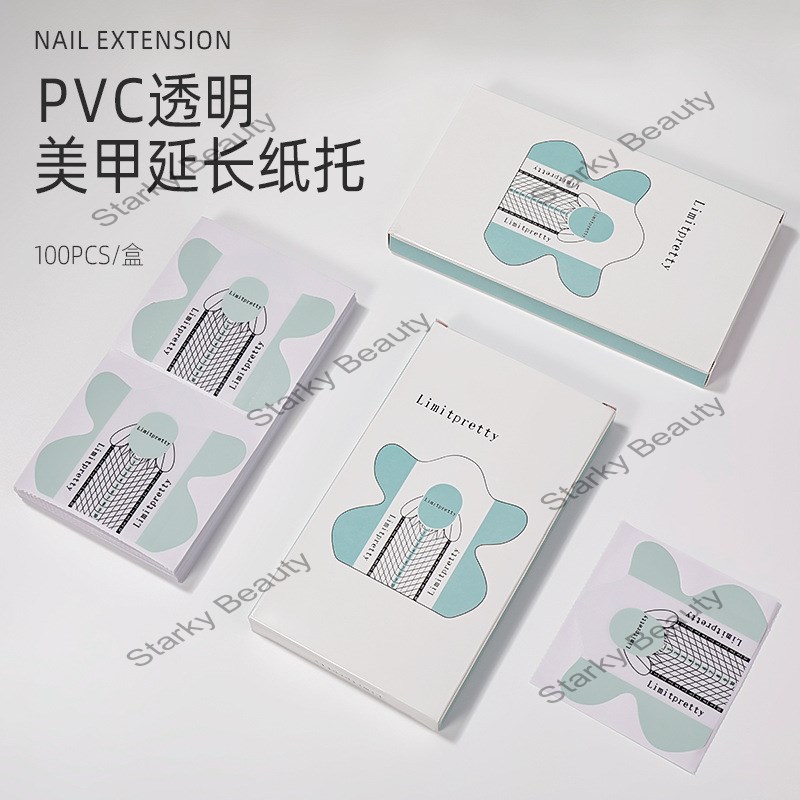 Extended PVC paper holder, no cutting nail salon specific nail form for acrylic gel building