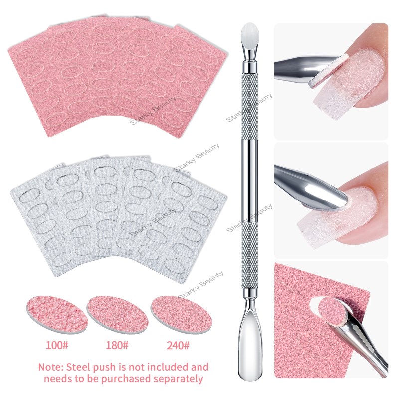 Nail art steel push, Russian style steel push, dead skin removal, polishing, nail surface sanding