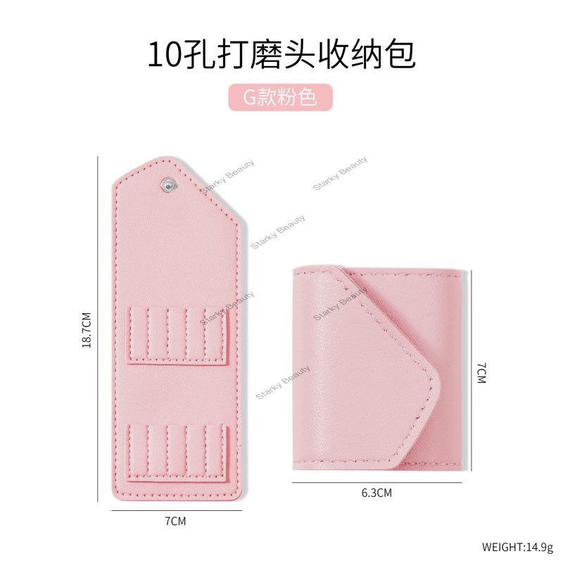 10 hole nail drill bit storage bag , nail polishing head display bag