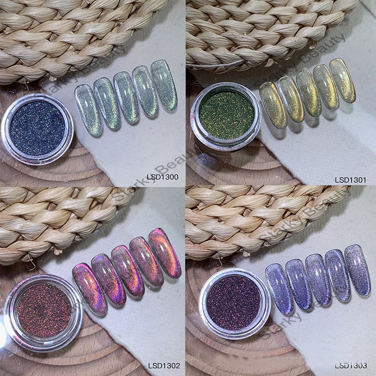 New Nail Cat Eye Powder Laser Nail Oil Glue Color Changing Dragon Magnetic Cat Eye Powder