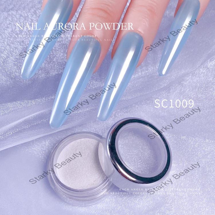 Nail Art Popular Colors White Pearl Chrome Clear Mirror Aurora Nail Powder