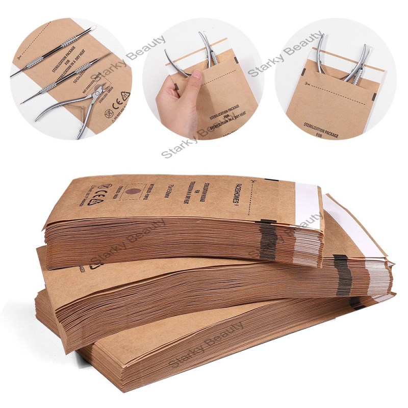 disposable cowhide self sealing bag disinfection bag high-temperature nail disinfection bag