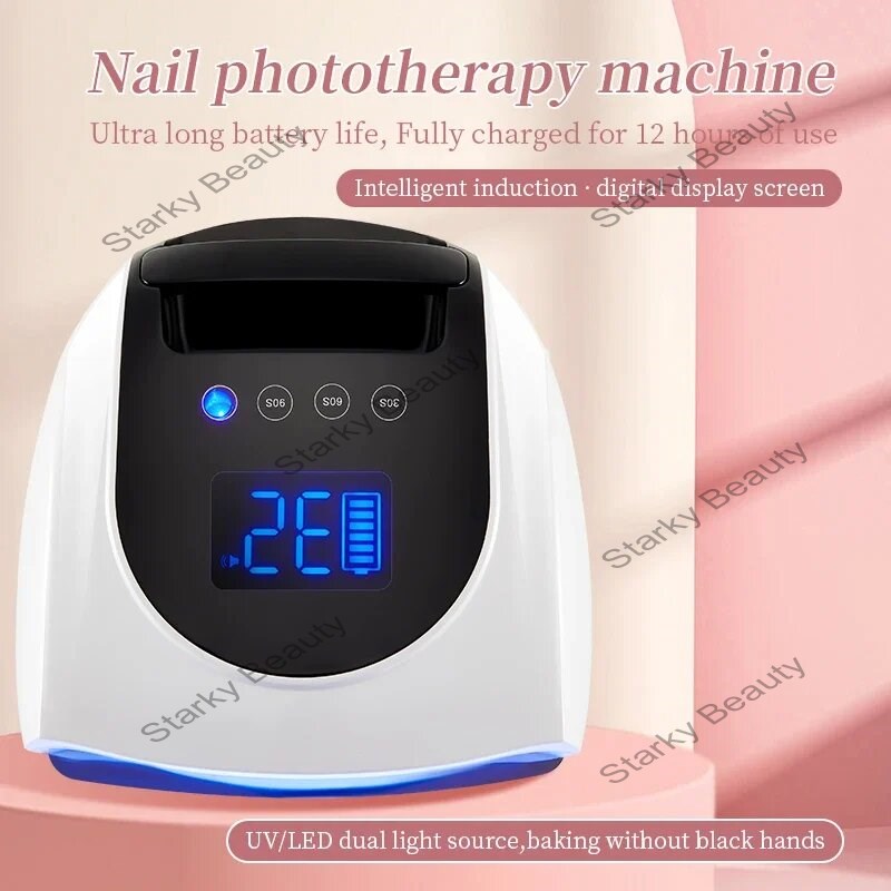 96W Rechargeable Nail UV Lamp Gel Polish Dryer Wireless LED Light for Nails Cordless Nail Art Lamp