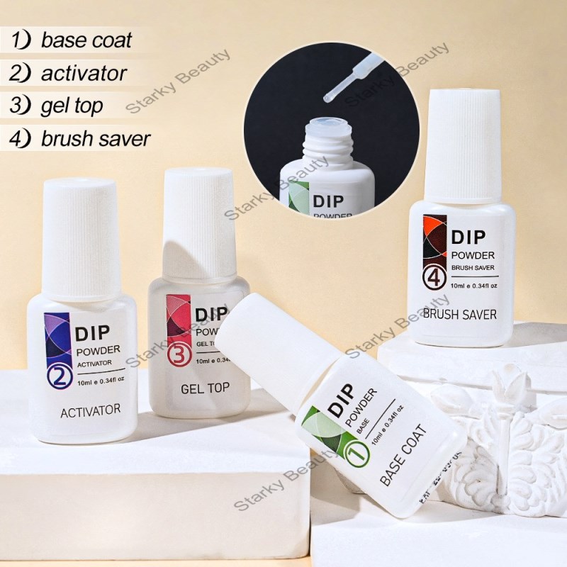 Dipping Powder 4-step Nail base/top Coat Dip Powder Gel set DIY