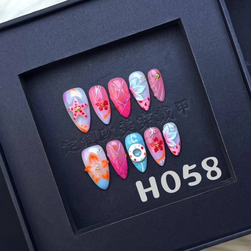 European and American New Wear and Wear Armor Pure Handmade drawn Carving Nail Patch