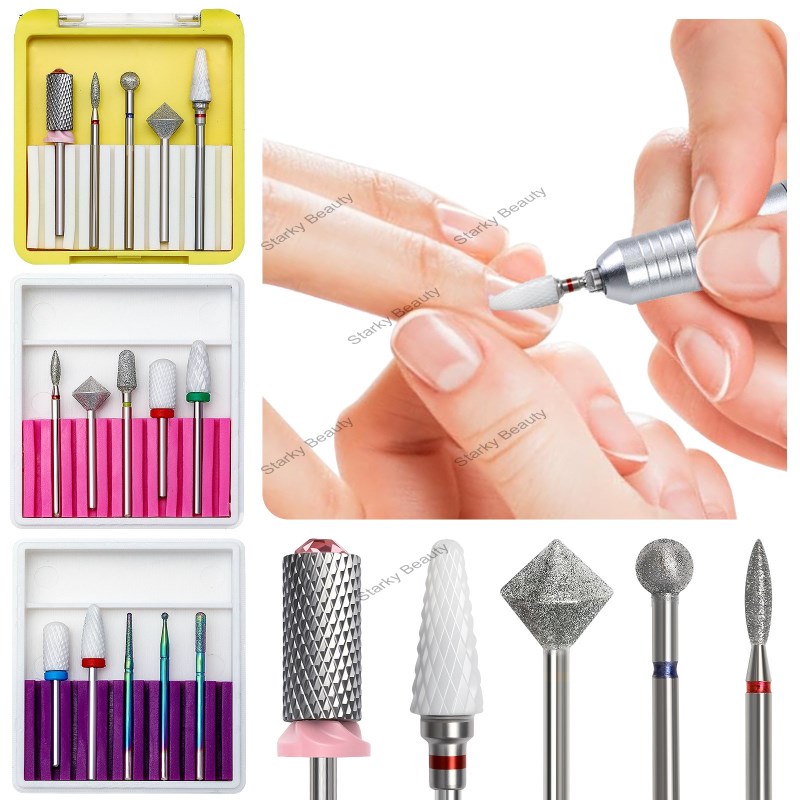 Nail Polishing Head Tool Alloy Tungsten Steel Ceramic Nail Polishing Head Set
