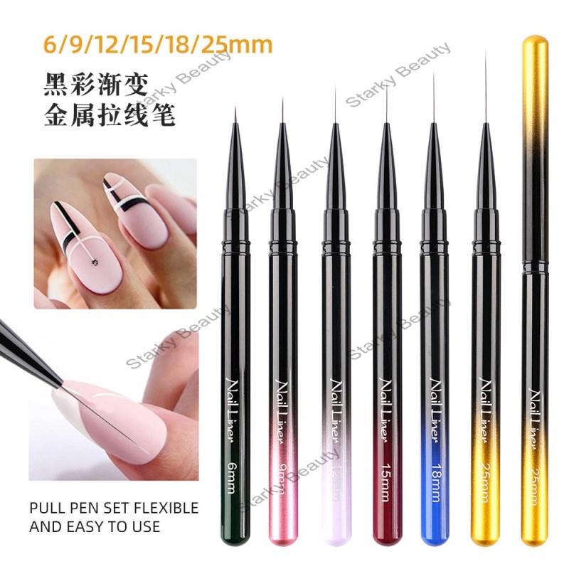 Nail Stretching Pen Ultra Fine Color Drawing Pen Flower Pen Long Short Pull Liner Brush