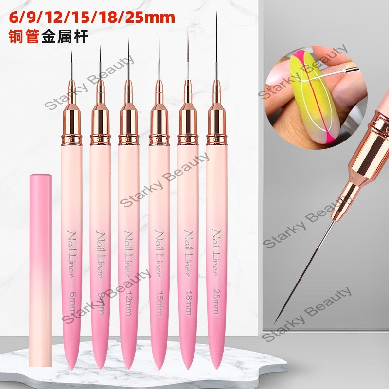 Nail Needle Tube Pulling Pen Extremely Fine Metal Rod Gradient Color Painting Hook Brush