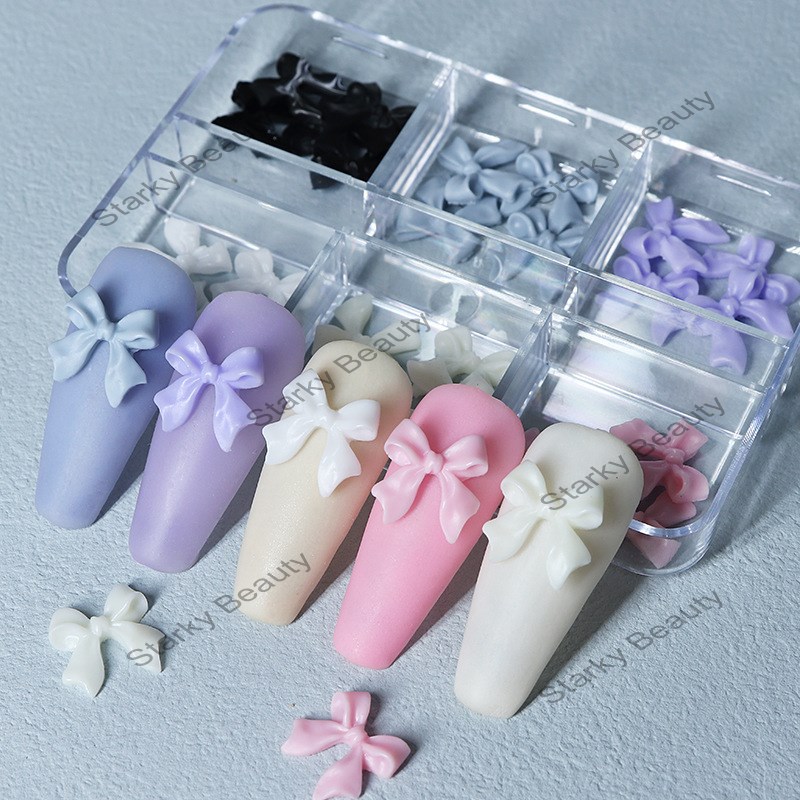 30PCS boxed resin bow nail accessories, Japanese and Korean nail accessories