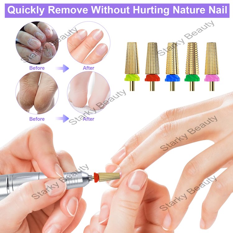New Nail Polishing Head 5-in-1 Front Nail Removal Drilling Alloy Grinding Head