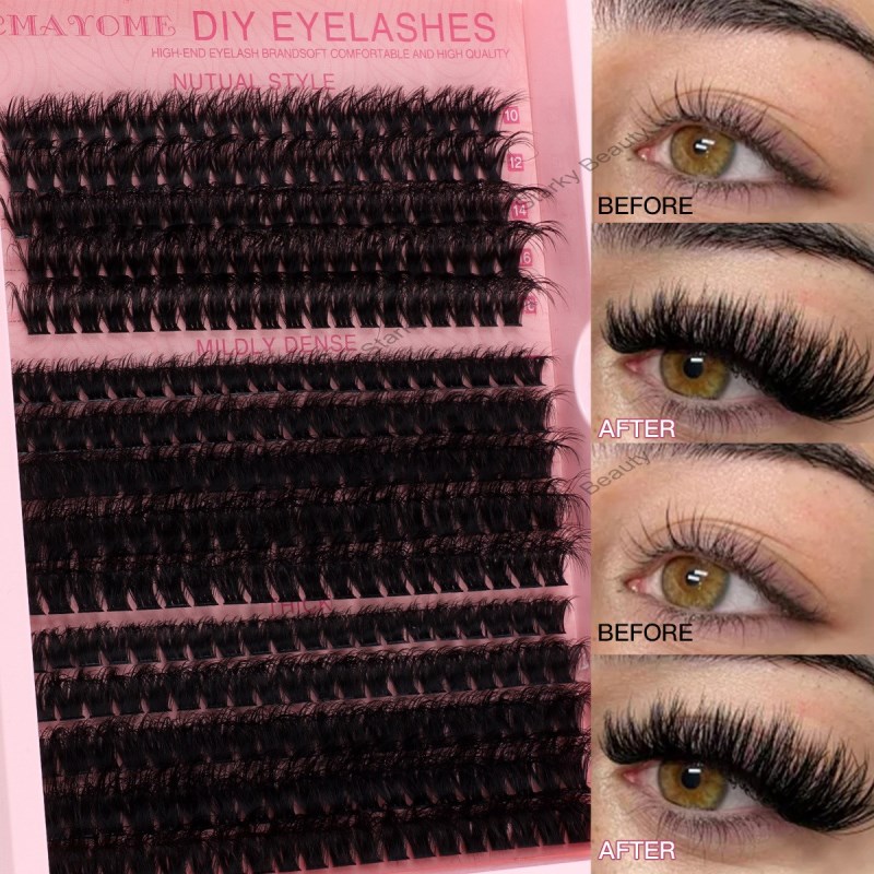 DIY Single Cluster Hair False Eyelash Natural Thickening Mixed Mixing Segmented 10-18mm Eyelash