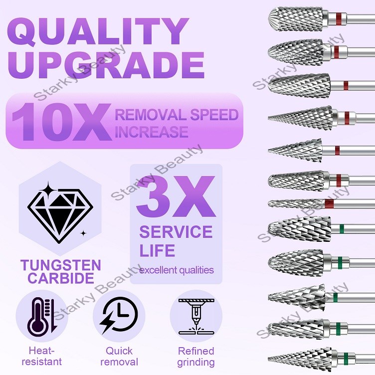 High Quality Alloy Nail Polishing Head Quick Nail Bit for Removal, Carving, Grinding, Repairing,